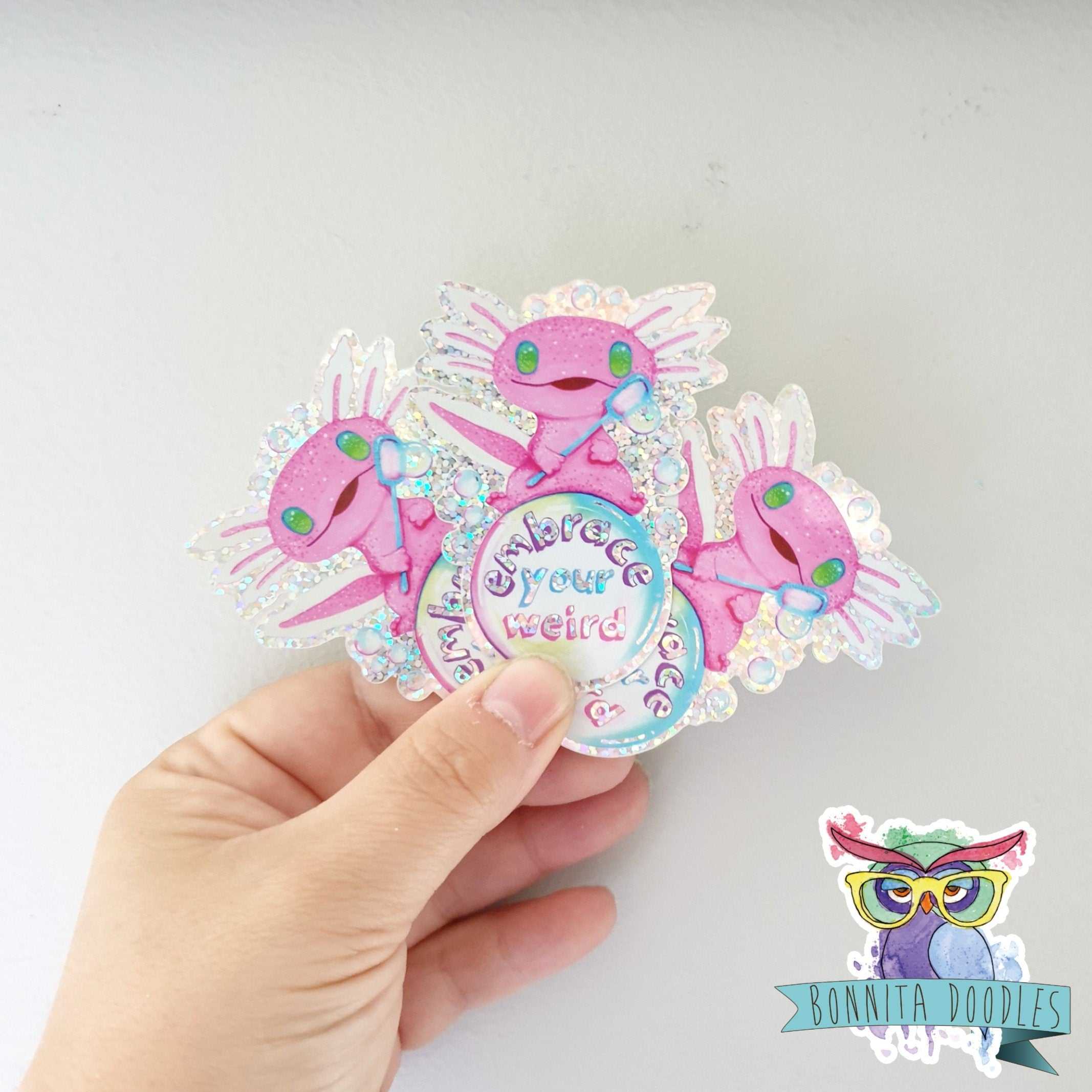 Axolotl Newt Holographic sticker