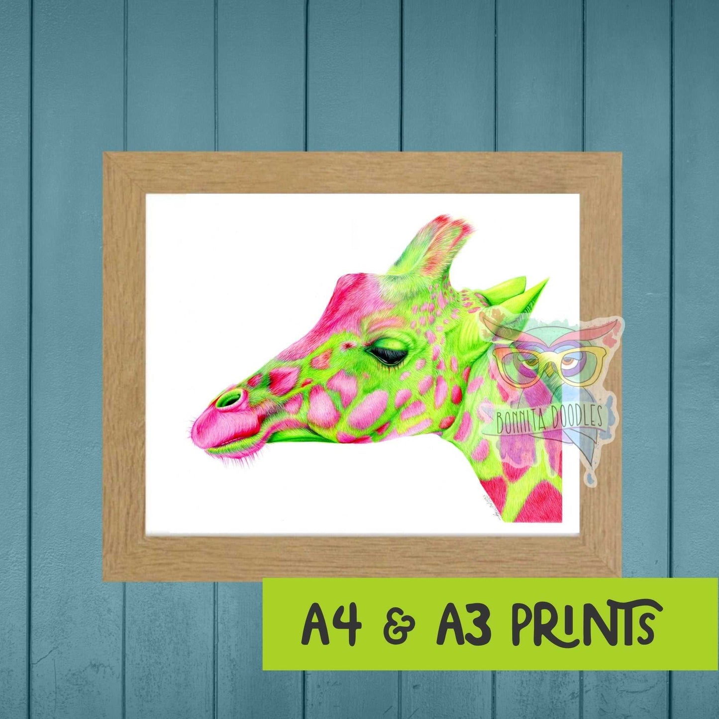 Peridot giraffe print. Home art print