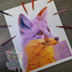 Amethyst fox - art print, home decor