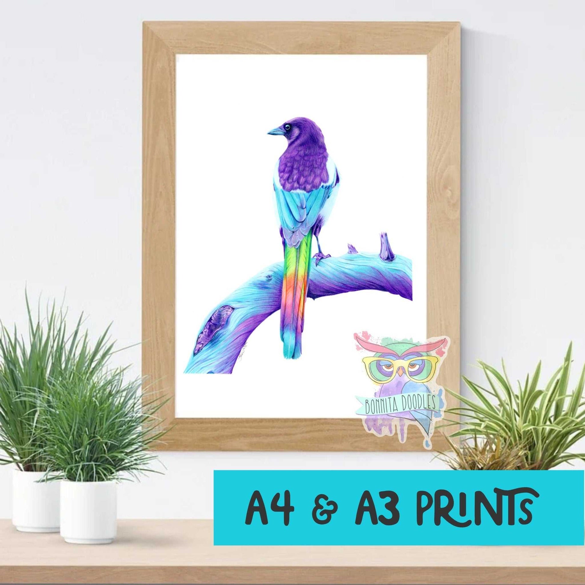 Magpie - Sapphire Series. Home art print