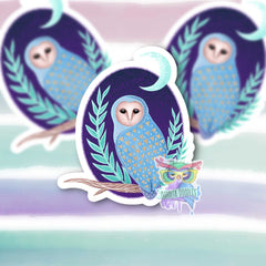 Art deco Owl sticker - laptop, journal