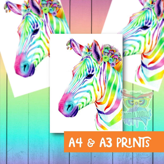 Opal Zebra print - rainbow