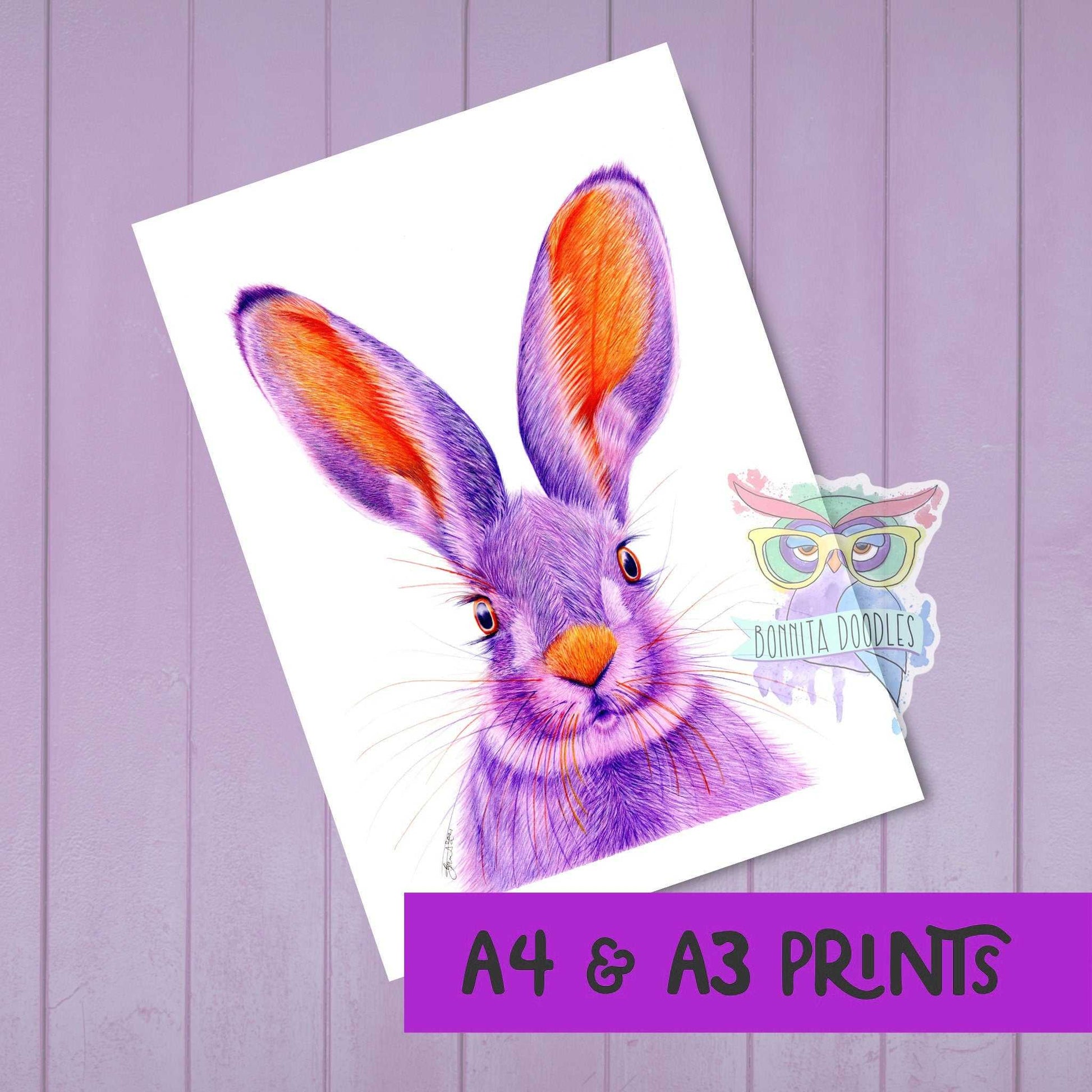 Amethyst Hare print. Home decor art print