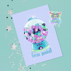 Kawaii pastel goth Halloween art print.