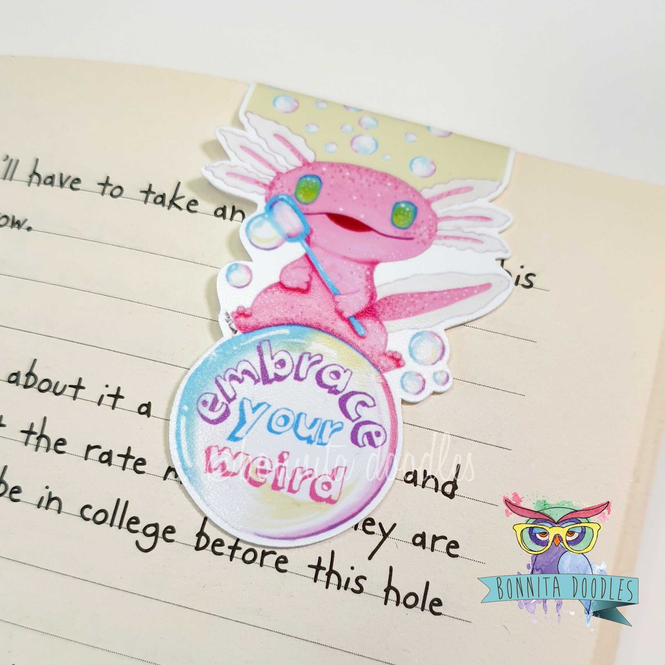 Axolotl newt magnetic bookmark
