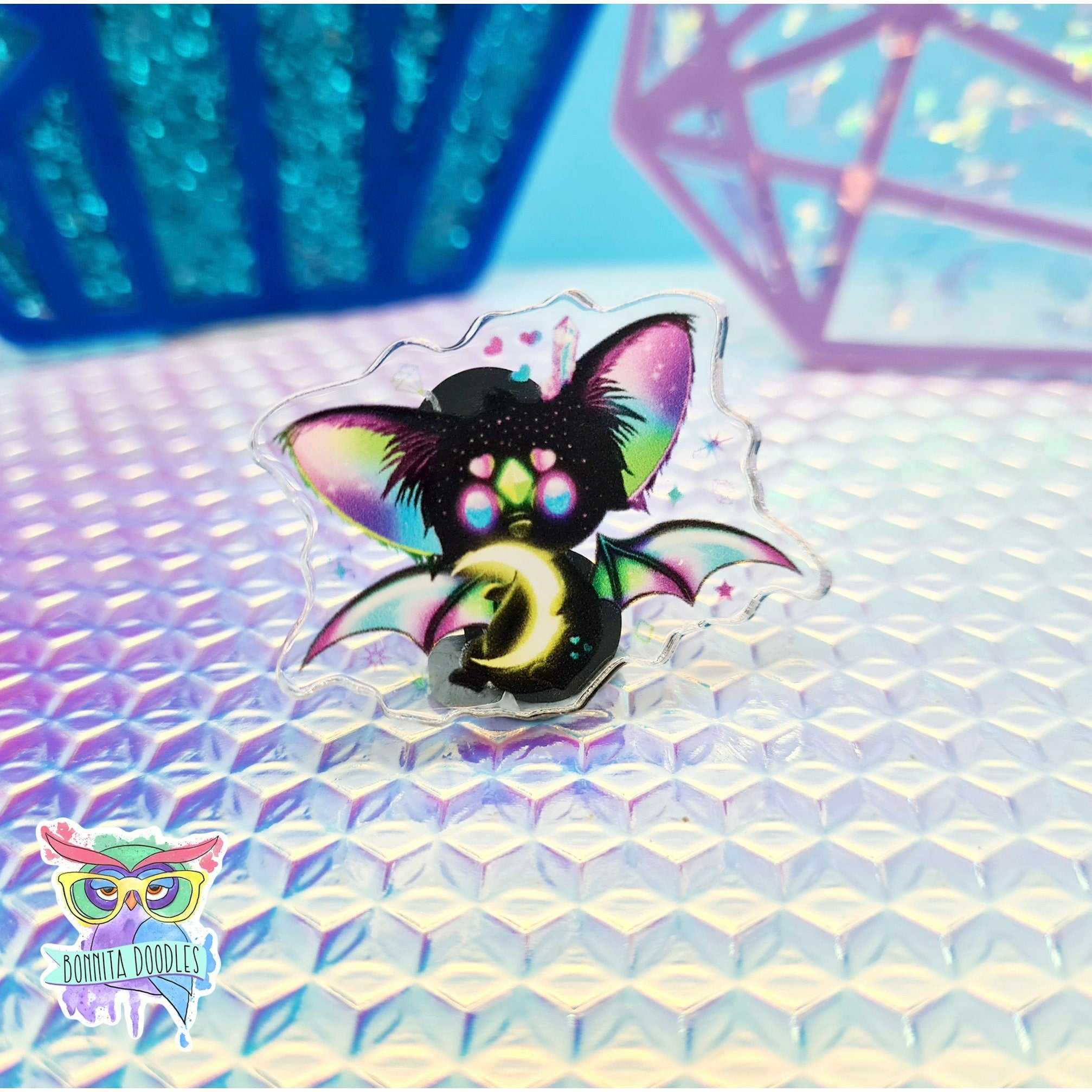 Galaxy Critter Pin Badge - Fox, Bat, Owl