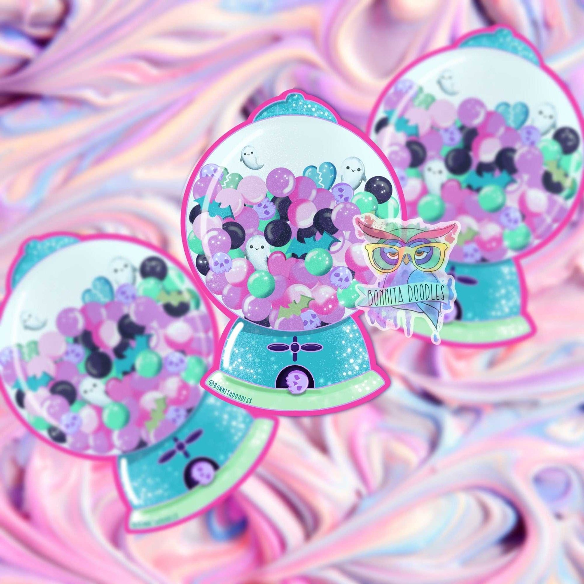 Kawaii pastel goth Halloween large stickers