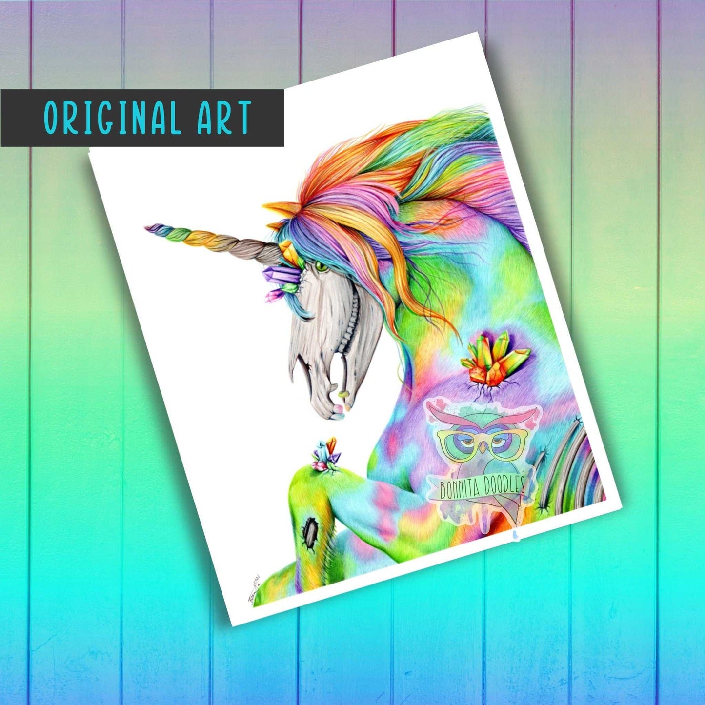 Opal Aura - unicorn - Original drawing