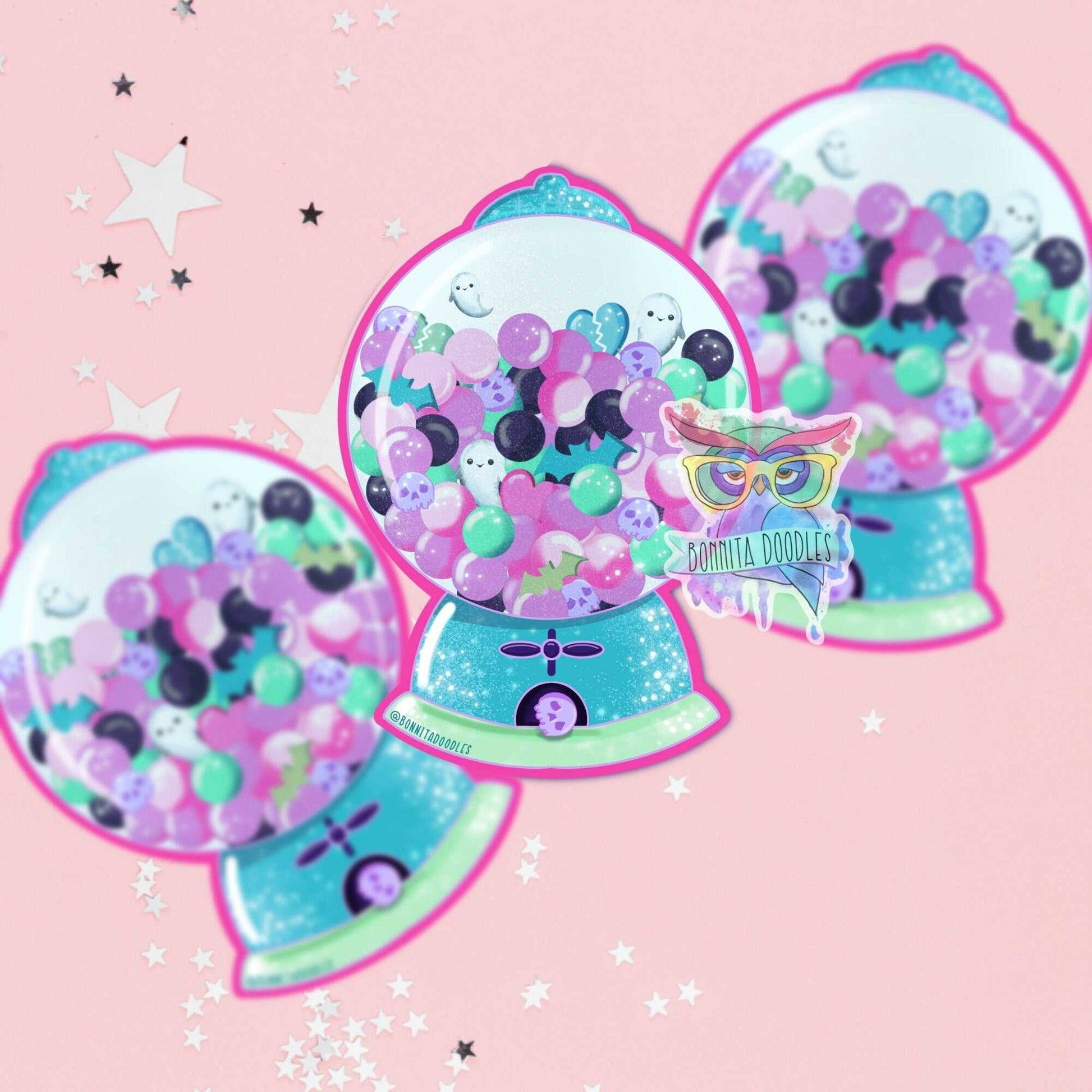 Kawaii pastel goth Halloween large stickers