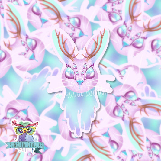 Cute Hare / Rabbit sticker / Jackalope