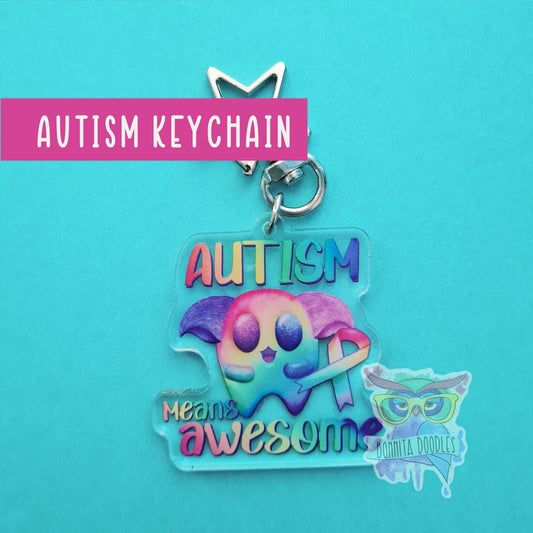 Autism awareness key chain. Autism, Spectrum disorder and care card