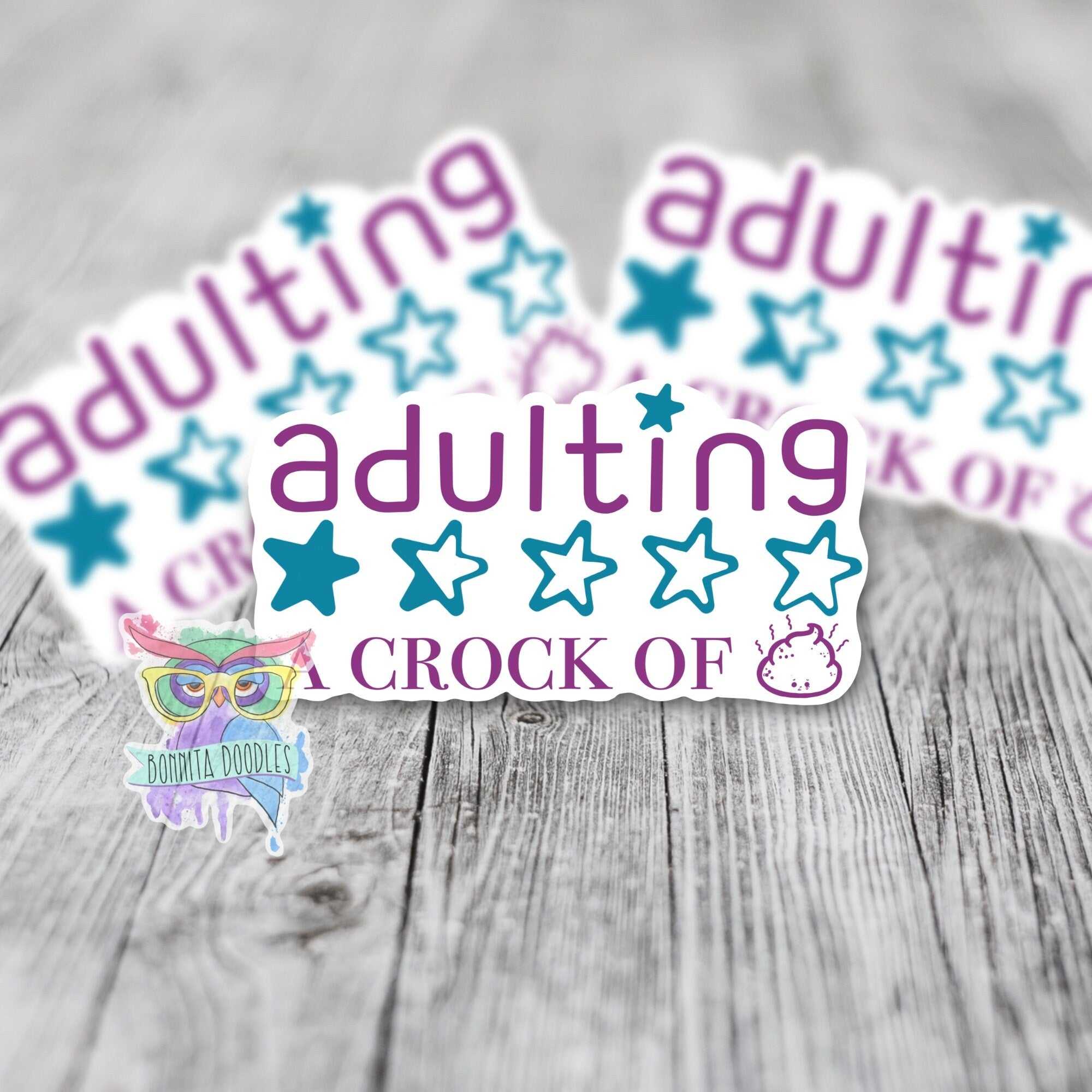 Adulting sweary matt premium sticker