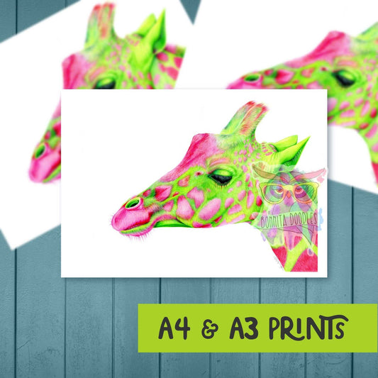 Peridot giraffe print. Home art print