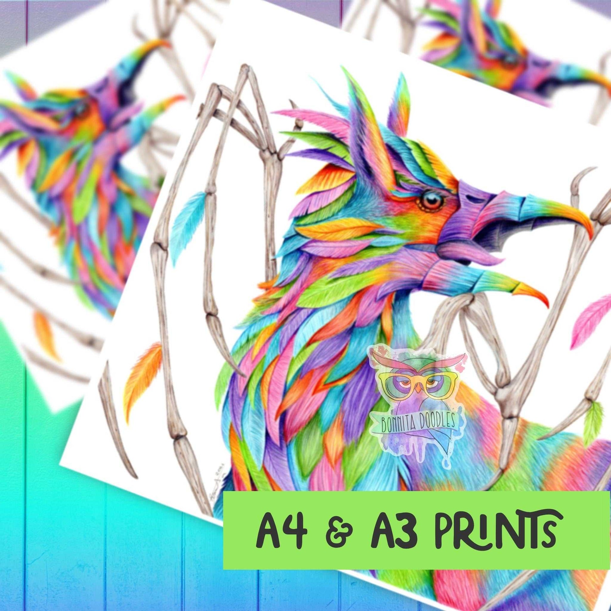 Rainbow Opal Griffin print - home art print