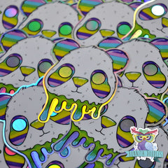 Rainbow Panda Holographic sticker