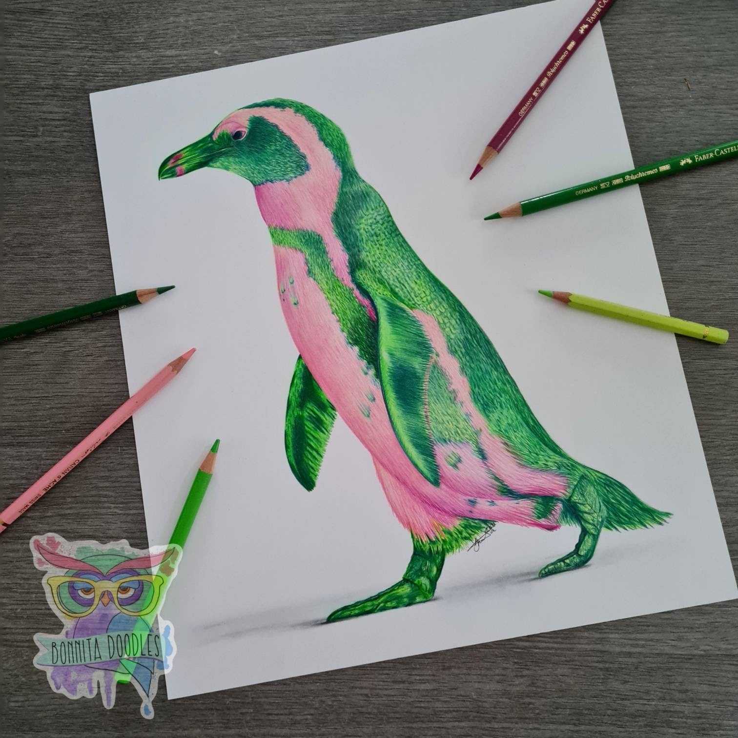 African Penguin - Peridot Series art home decor print
