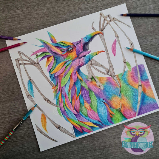 Rainbow Opal Griffin print - home art print