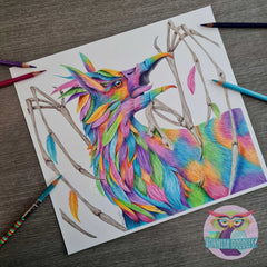 Rainbow Opal Griffin print - home art print