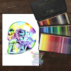 Rainbow crystal skull print - home art print