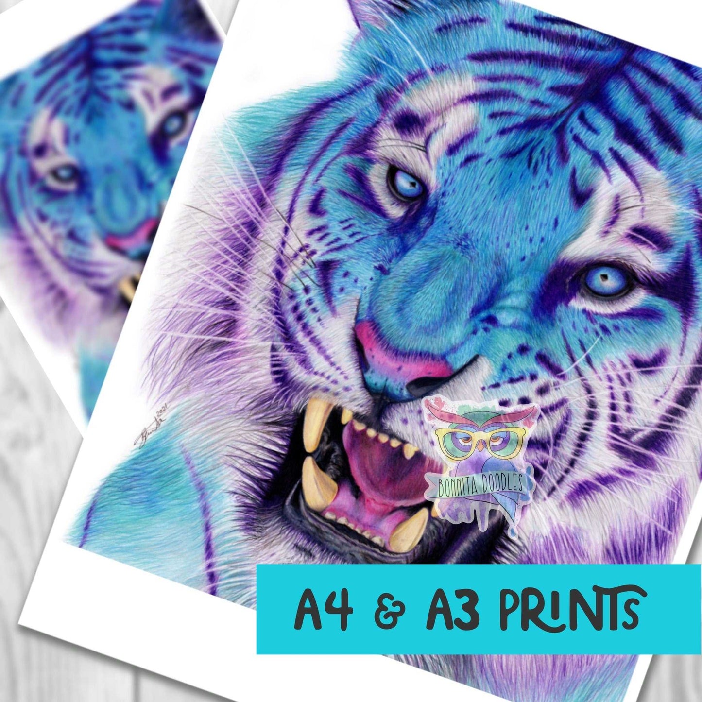 Blue Tiger print - Sapphire Series. Home art print