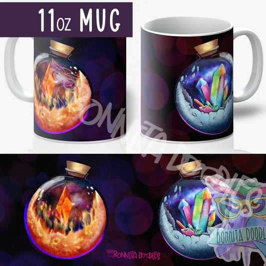 Sun and moon galaxy mug - made to order - personalised