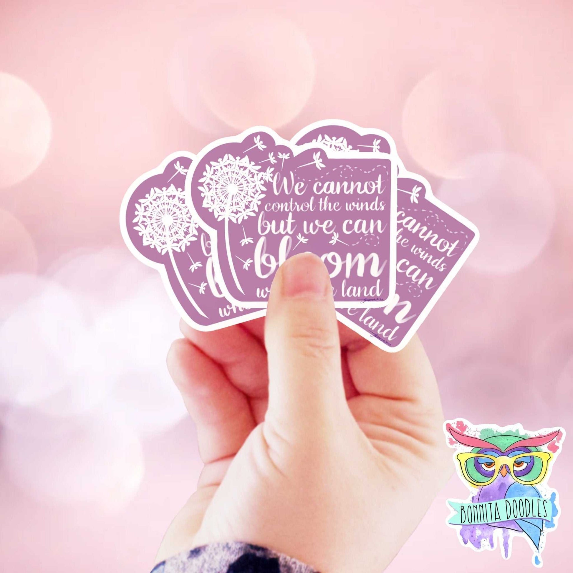 Bloom inspirational quote sticker