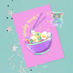 Kawaii pastel goth Halloween art print.