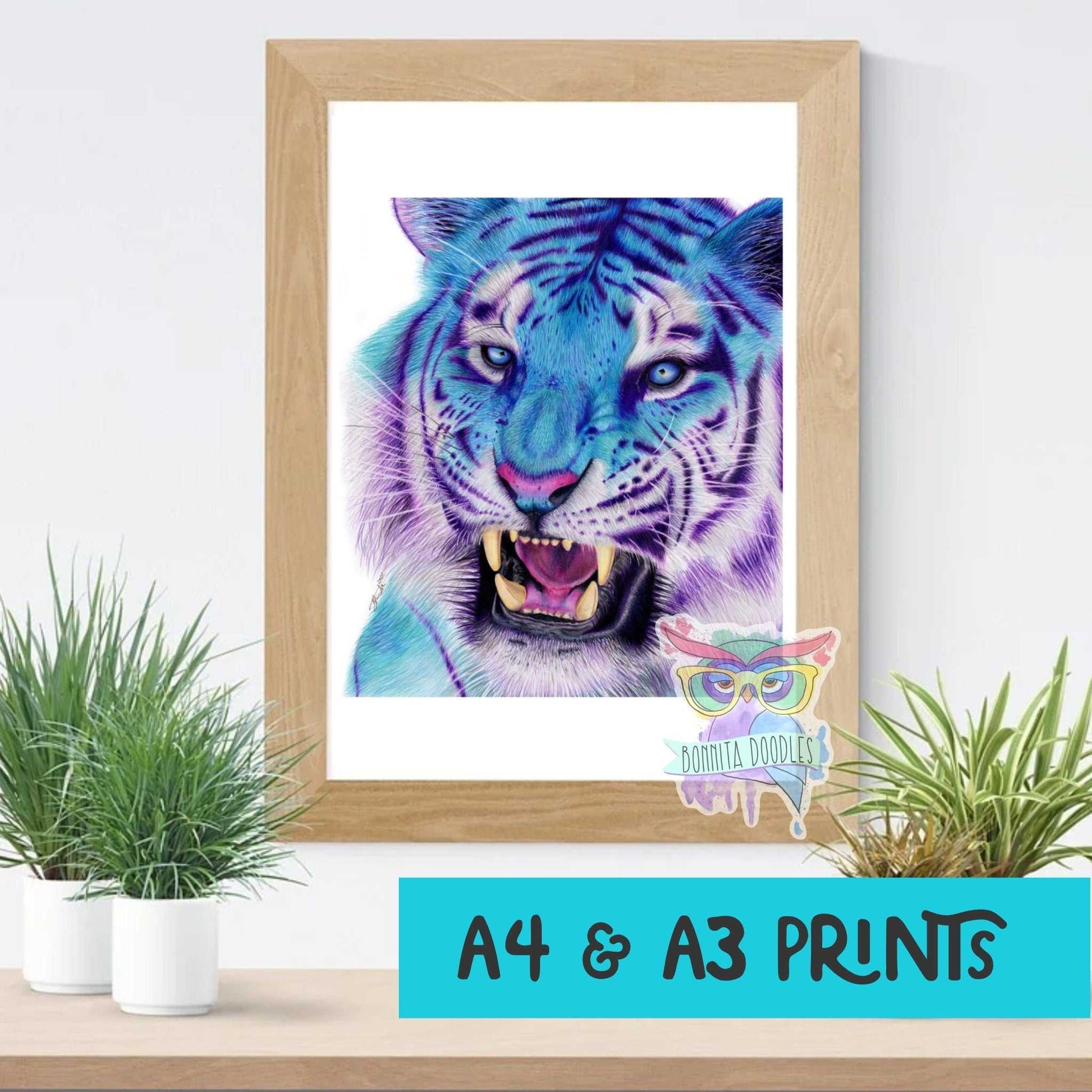 Blue Tiger print - Sapphire Series. Home art print