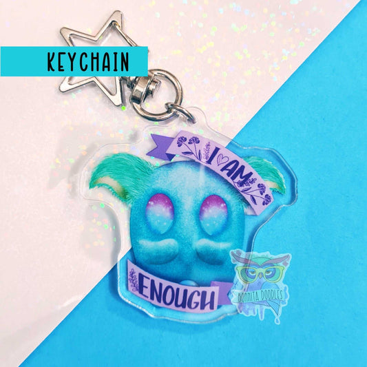 I am enough, inspirational quote keychain