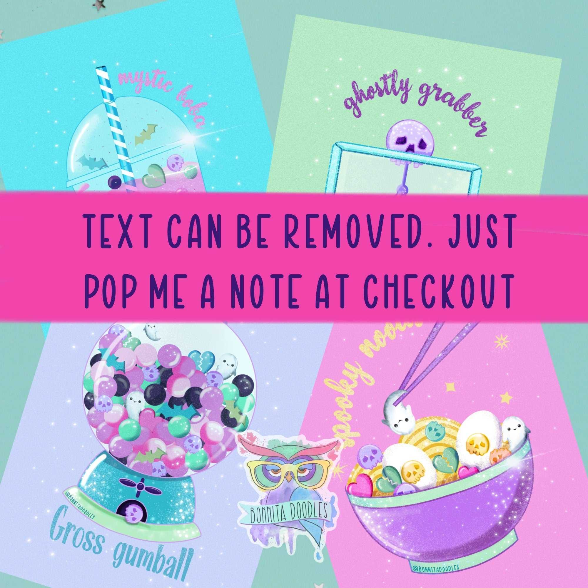 Kawaii pastel goth Halloween art print.