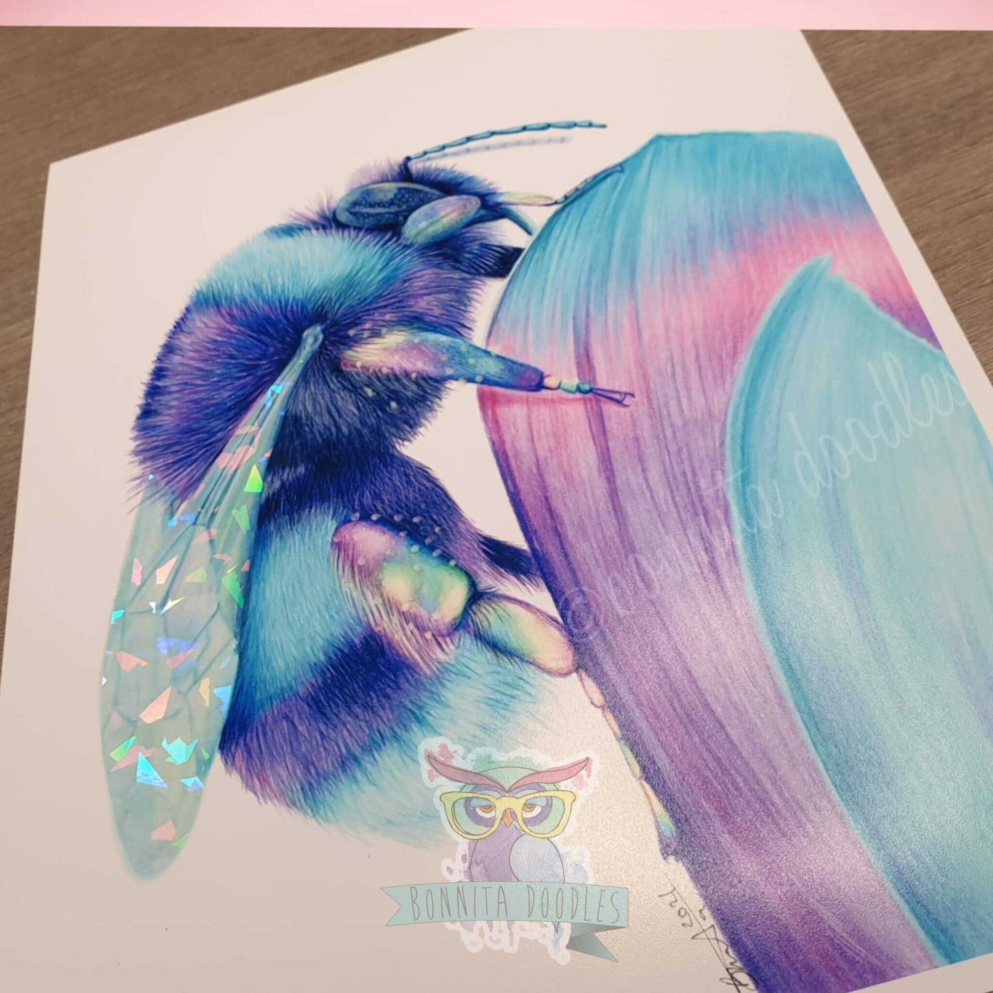 Bumblebee print - Sapphire Series. Home art print