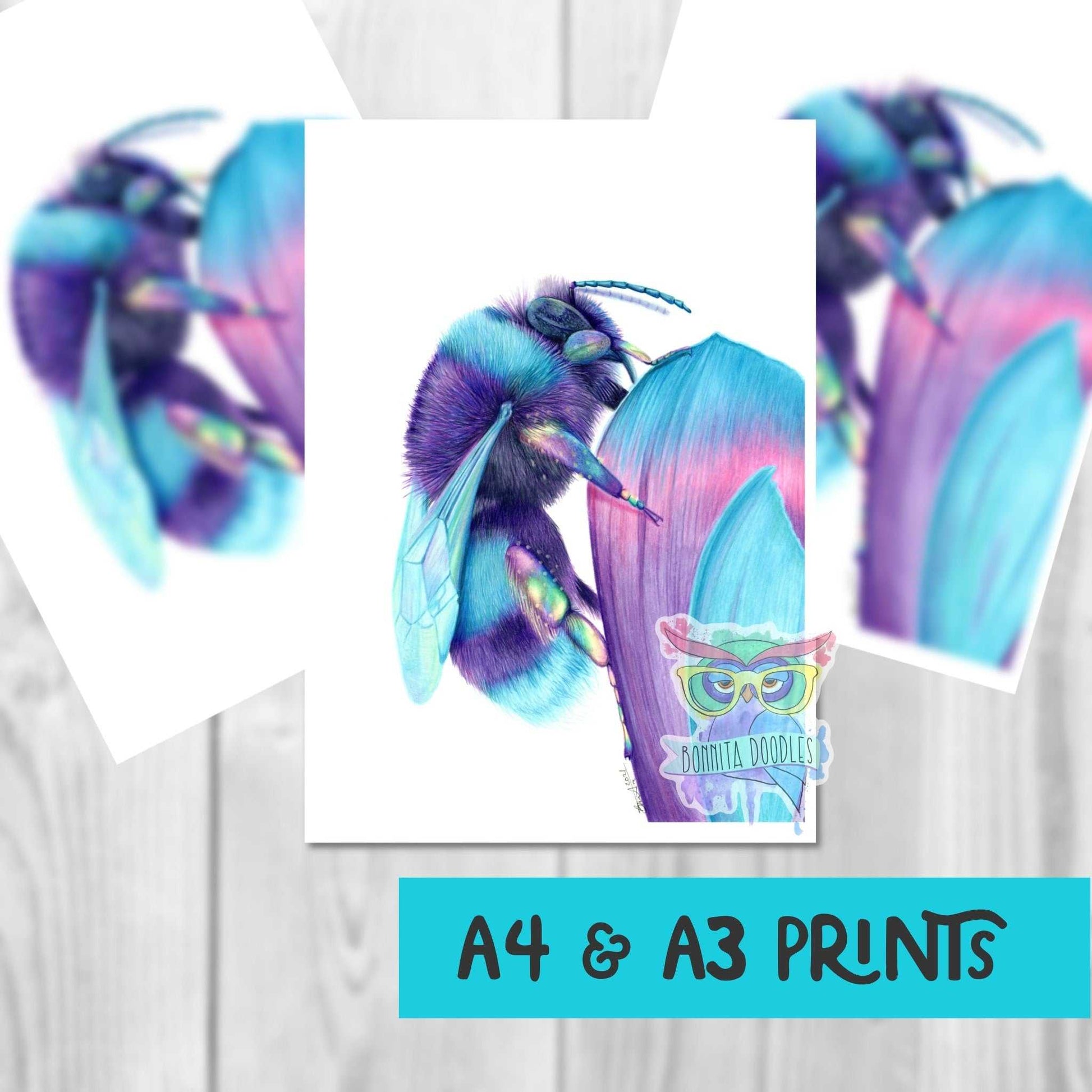 Bumblebee print - Sapphire Series. Home art print