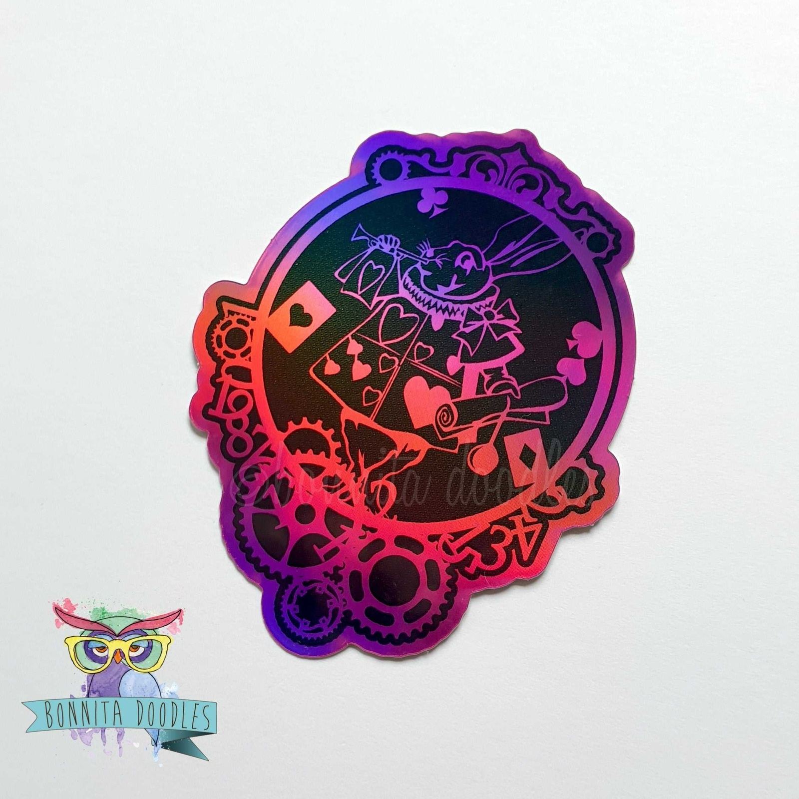 White Rabbit Holographic sticker