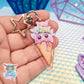 Kawaii cat ice cream cone keychain