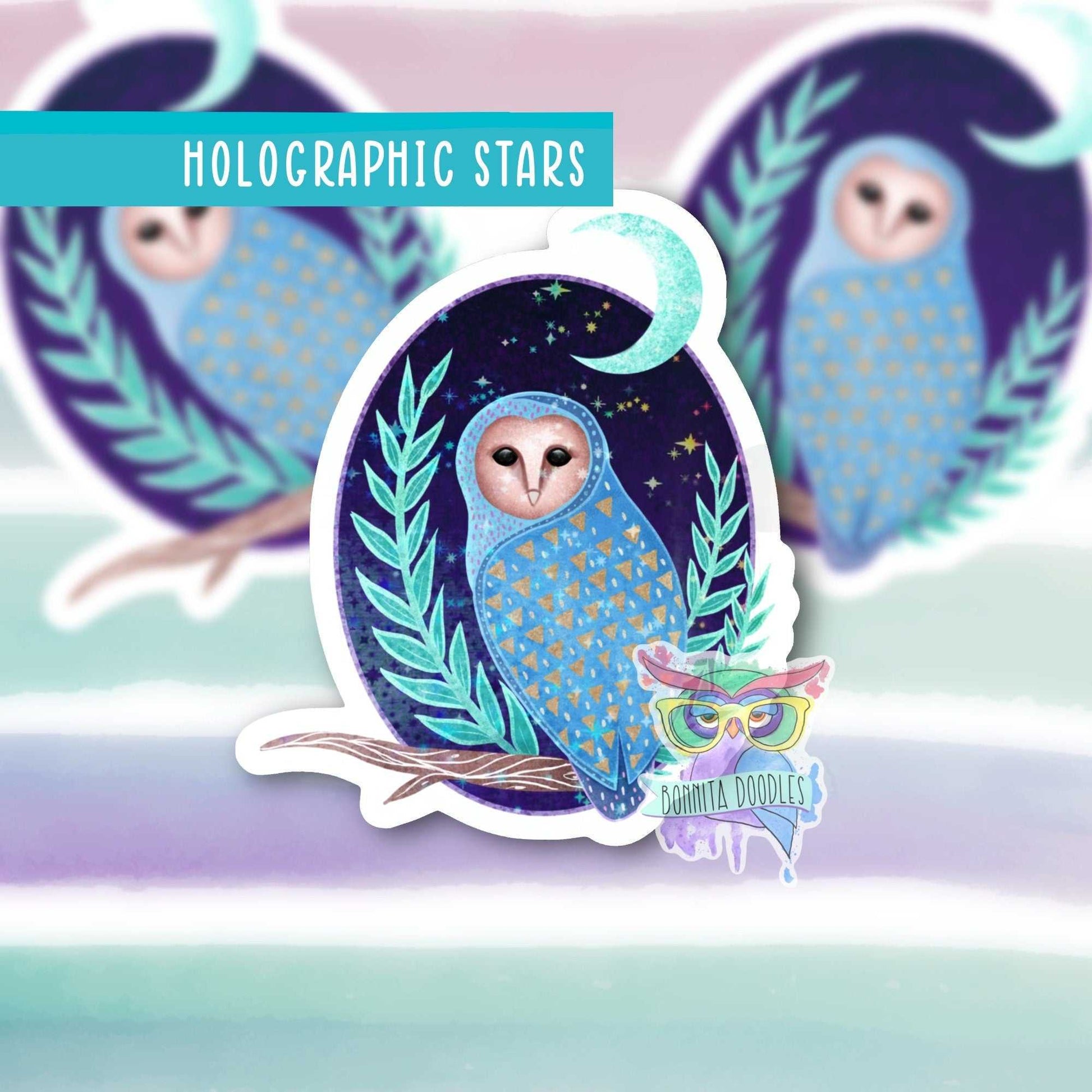 Art deco Owl sticker - laptop, journal