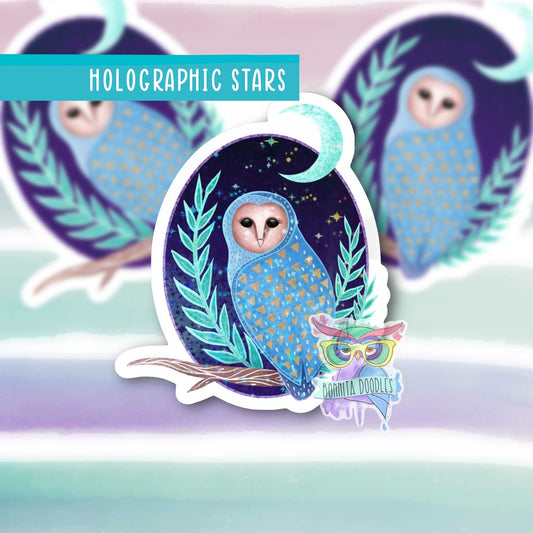Art deco Owl sticker - laptop, journal