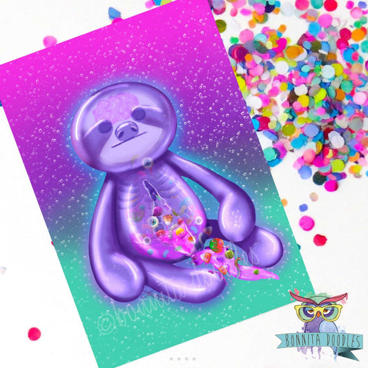 Halloween Sloth - Candy Guts - Print or sticker