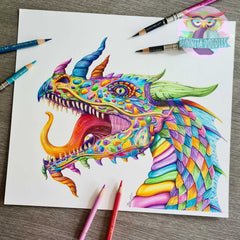 Rainbow Opal dragon print - home art print