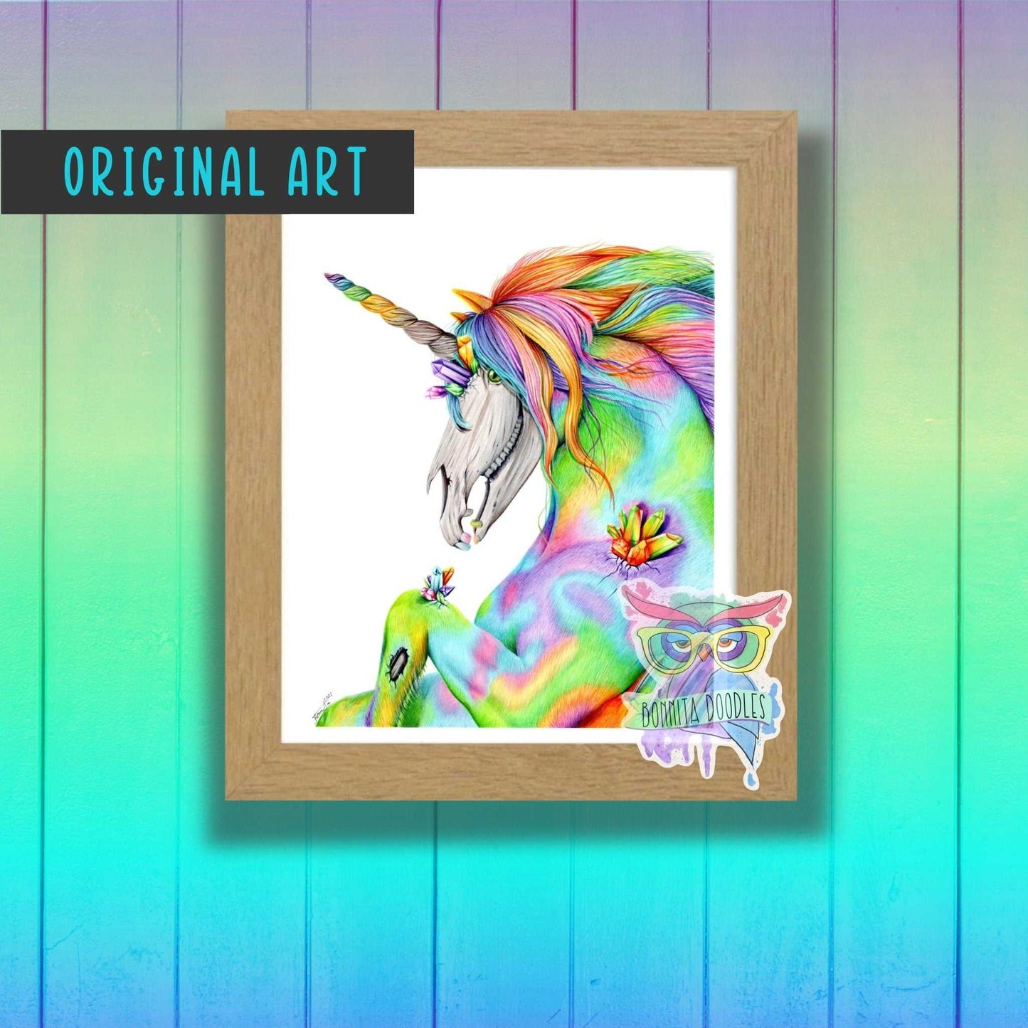 Opal Aura - unicorn - Original drawing