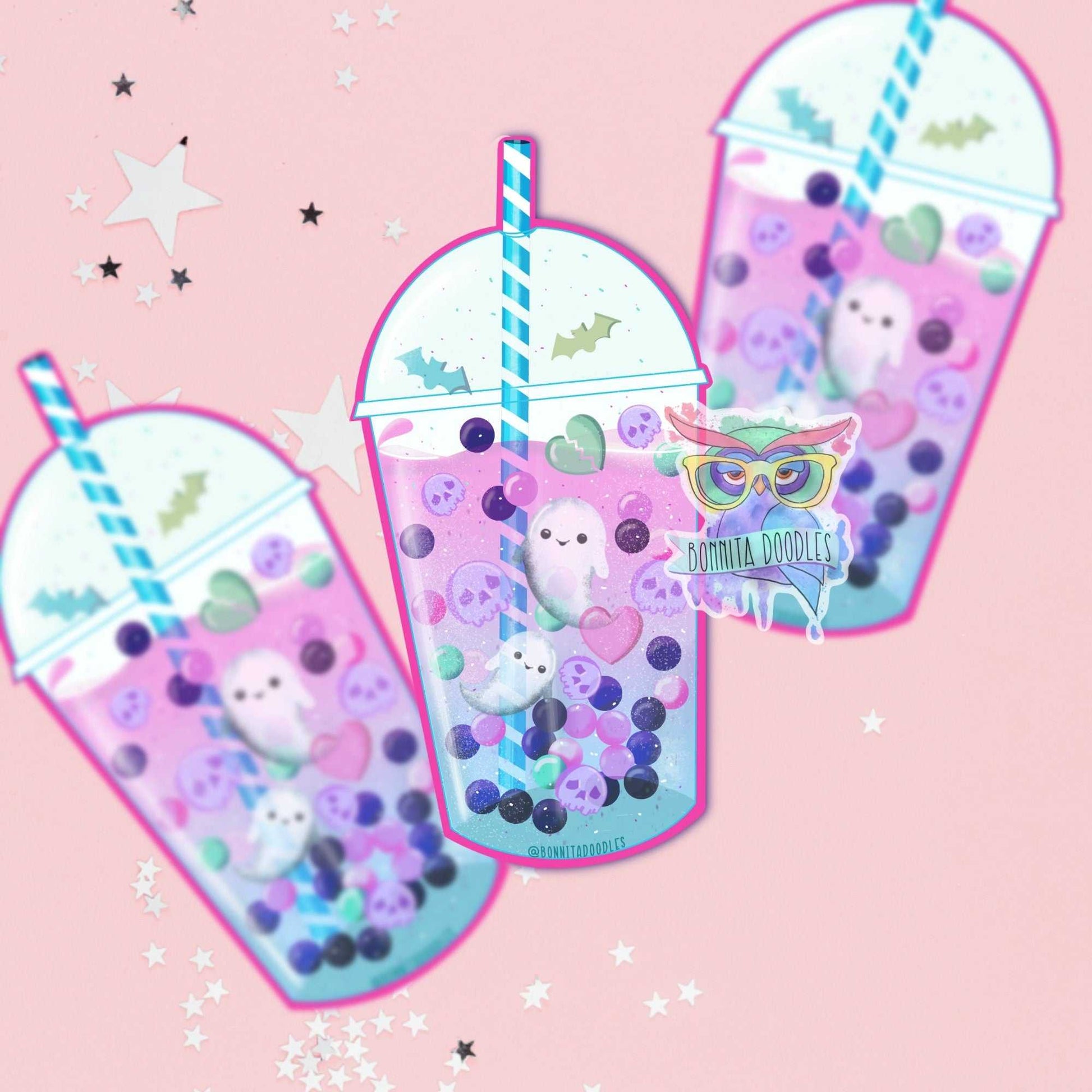 Kawaii pastel goth Halloween large stickers