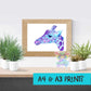 Blue Giraffe print - Sapphire Series. Home art print
