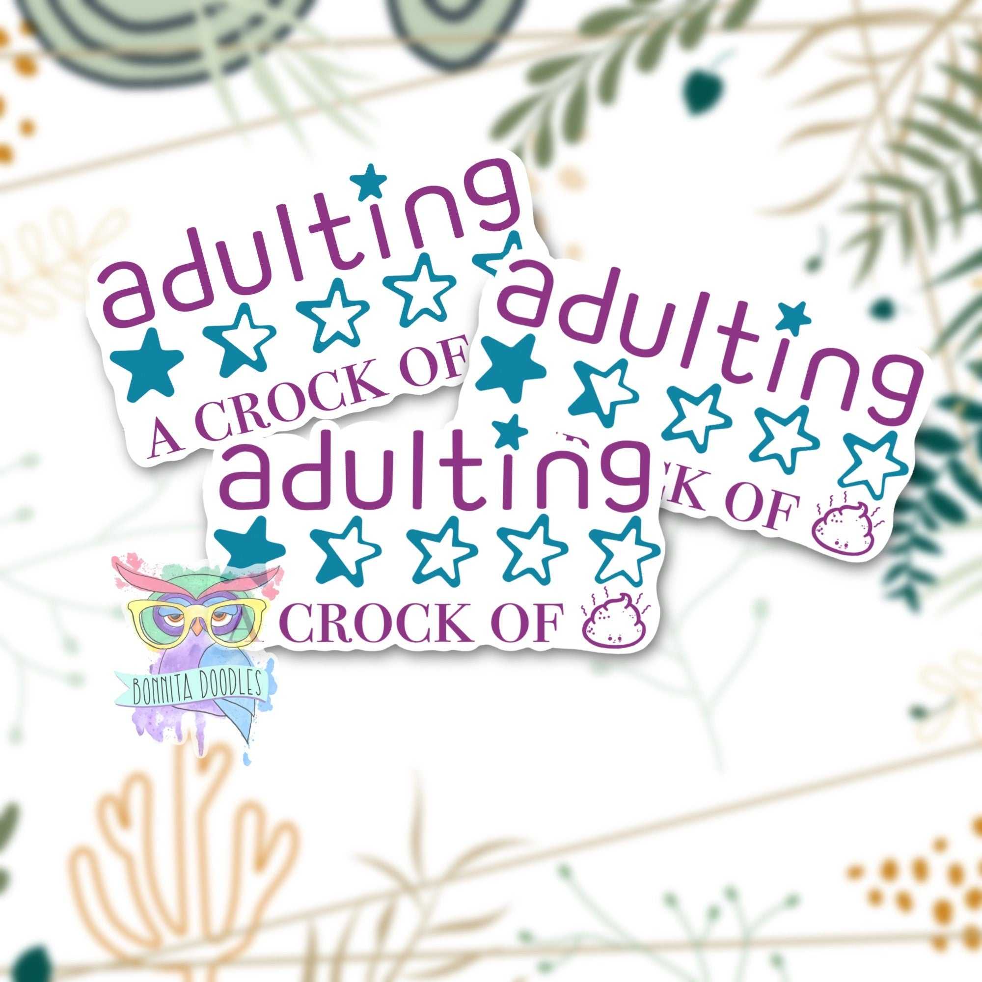 Adulting sweary matt premium sticker