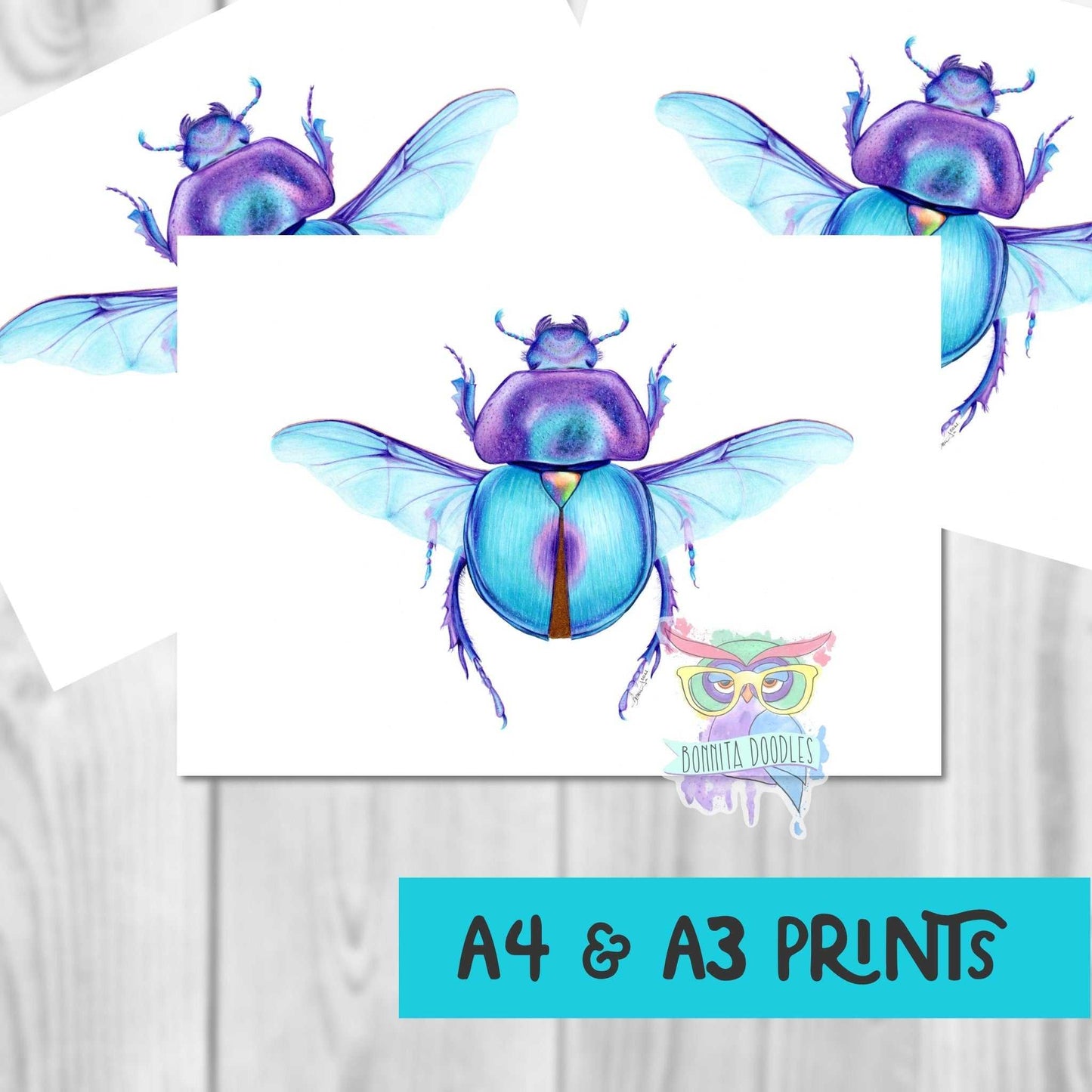 Scarab Beetle - Sapphire Series. Home art print