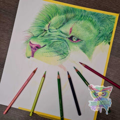 Peridot Lion - Original drawing - Original art