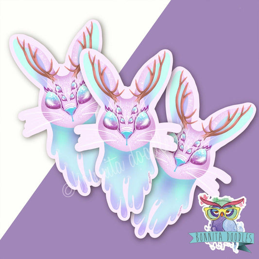Cute Hare / Rabbit sticker / Jackalope