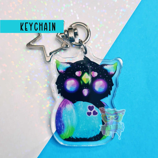 Kawaii galaxy Owl keychain