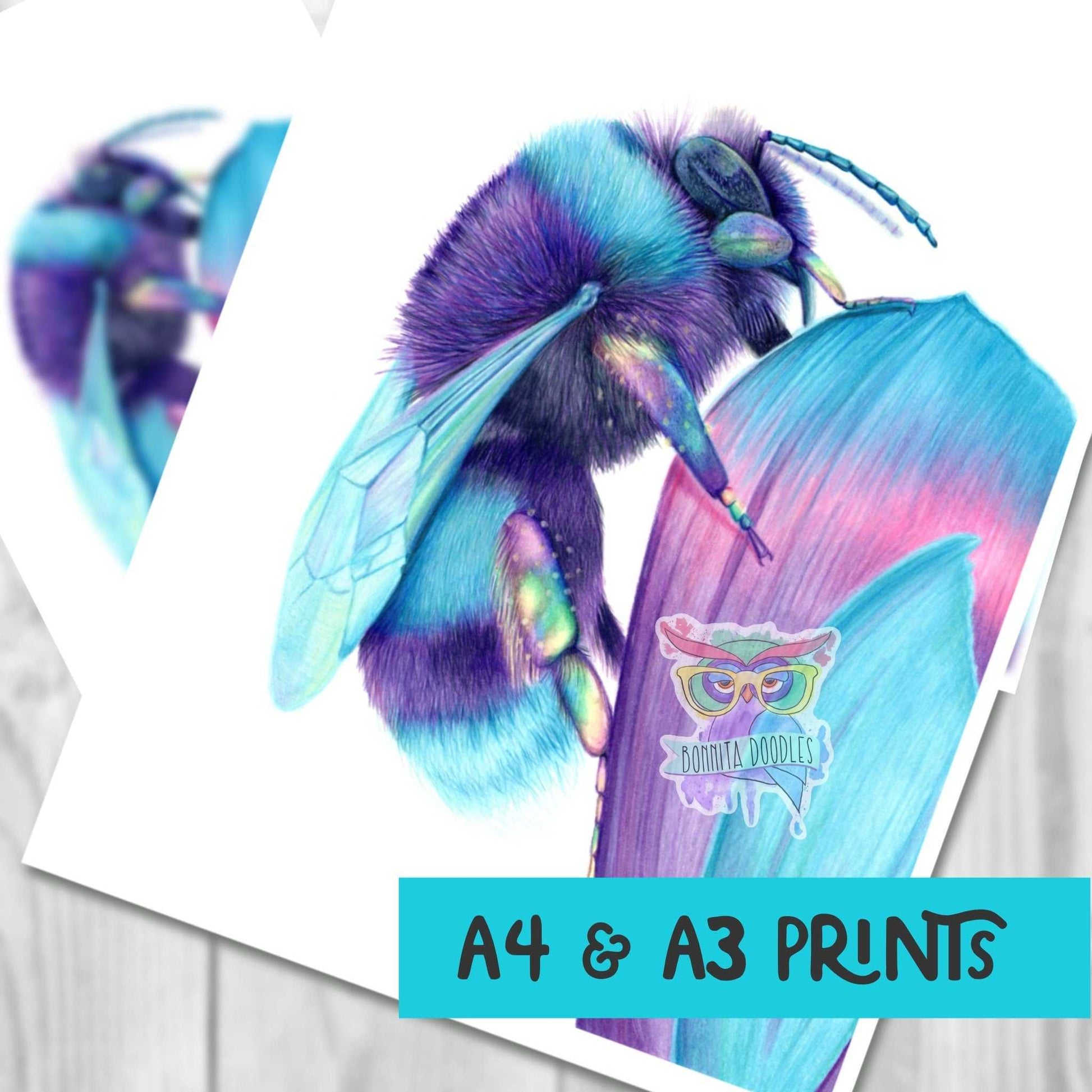 Bumblebee print - Sapphire Series. Home art print