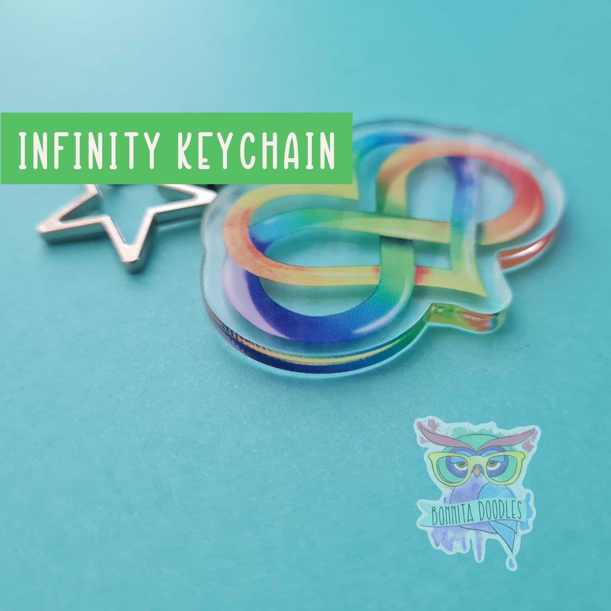 Infinity heart, pride, autism keychain