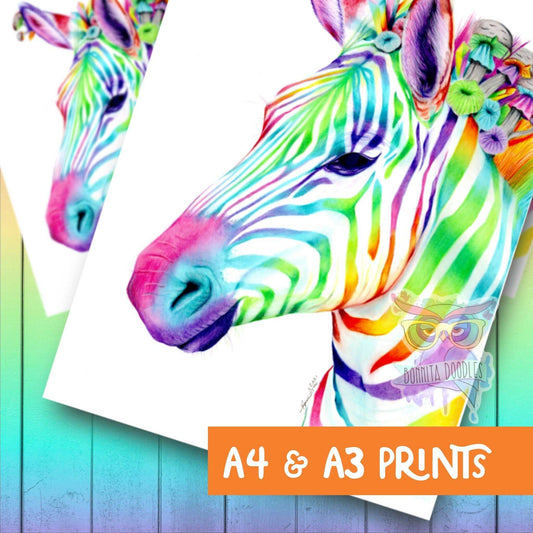 Opal Zebra print - rainbow