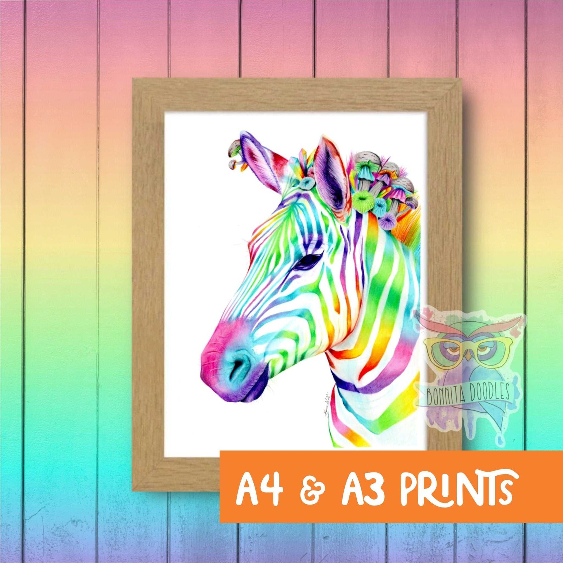 Opal Zebra print - rainbow